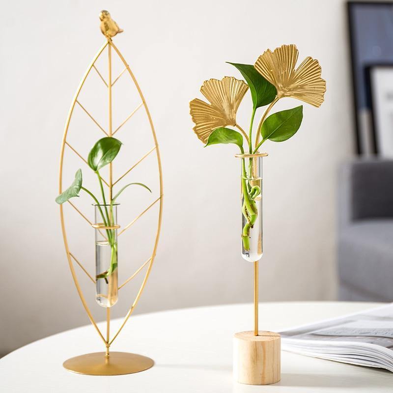 Propagation Gold Flora Metal and Glass Test Tube Propagation Vase sold by Fleurlovin, Free Shipping Worldwide