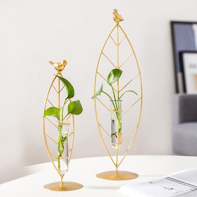 Propagation Gold Flora Metal and Glass Test Tube Propagation Vase sold by Fleurlovin, Free Shipping Worldwide