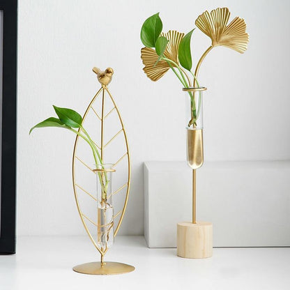 Propagation Gold Flora Metal and Glass Test Tube Propagation Vase sold by Fleurlovin, Free Shipping Worldwide