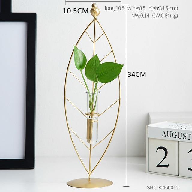 Propagation Gold Flora Metal and Glass Test Tube Propagation Vase sold by Fleurlovin, Free Shipping Worldwide