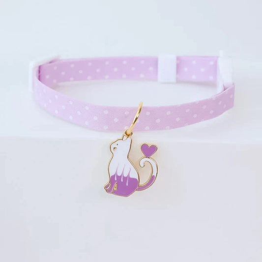  Purple Cat Heart & Bell Cat Collar sold by Fleurlovin, Free Shipping Worldwide