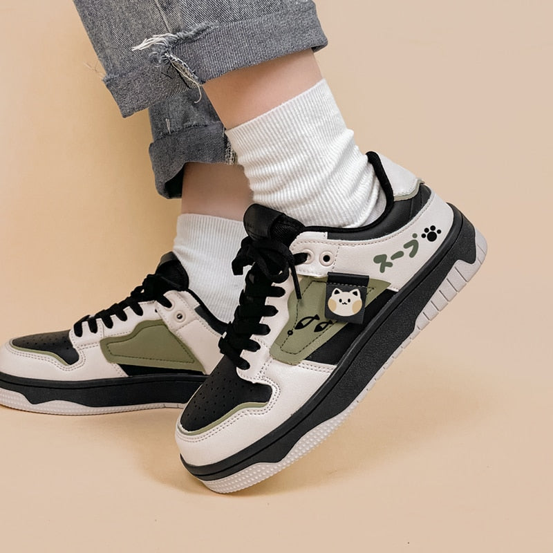  Retro Colorblock Cat Sneakers sold by Fleurlovin, Free Shipping Worldwide