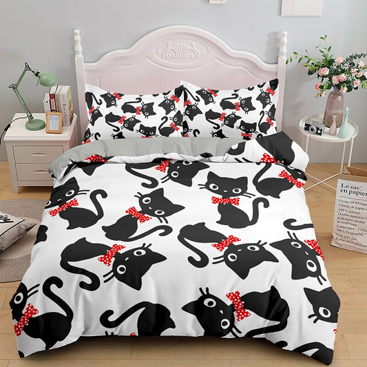  Ribbon Black Cat Bedding Sets sold by Fleurlovin, Free Shipping Worldwide