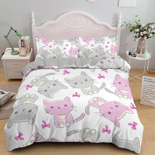  Ribbon Pink Cat Bedding Sets sold by Fleurlovin, Free Shipping Worldwide
