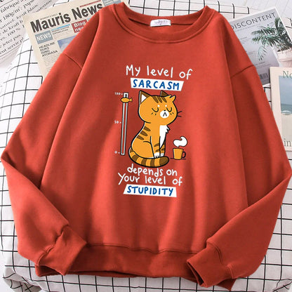  Sarcasm Cat Sweatshirt sold by Fleurlovin, Free Shipping Worldwide