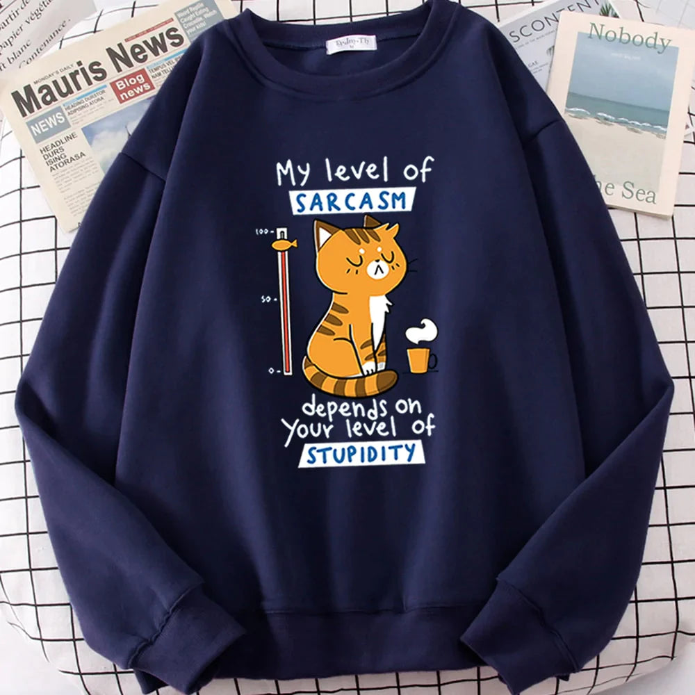  Sarcasm Cat Sweatshirt sold by Fleurlovin, Free Shipping Worldwide