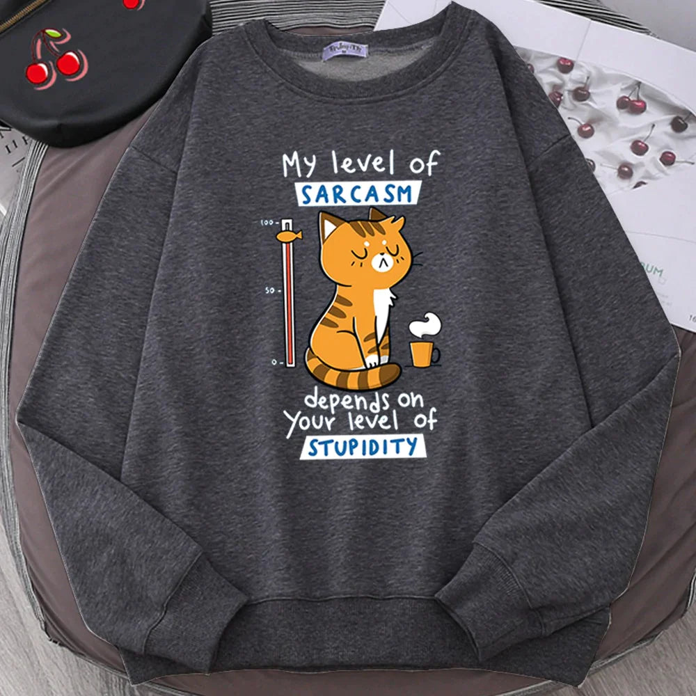  Sarcasm Cat Sweatshirt sold by Fleurlovin, Free Shipping Worldwide