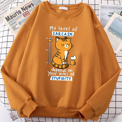  Sarcasm Cat Sweatshirt sold by Fleurlovin, Free Shipping Worldwide