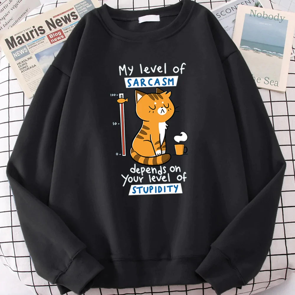  Sarcasm Cat Sweatshirt sold by Fleurlovin, Free Shipping Worldwide