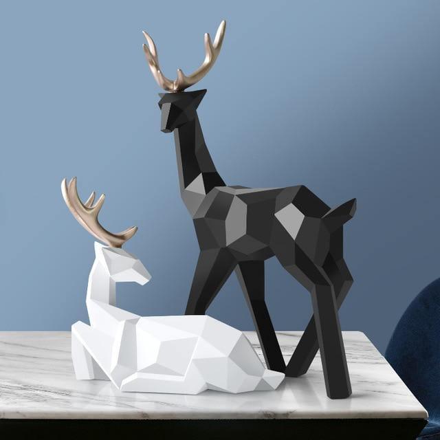 Sculptures & Statues Reindeer Scandinavian Sculpture Set of 2 sold by Fleurlovin, Free Shipping Worldwide