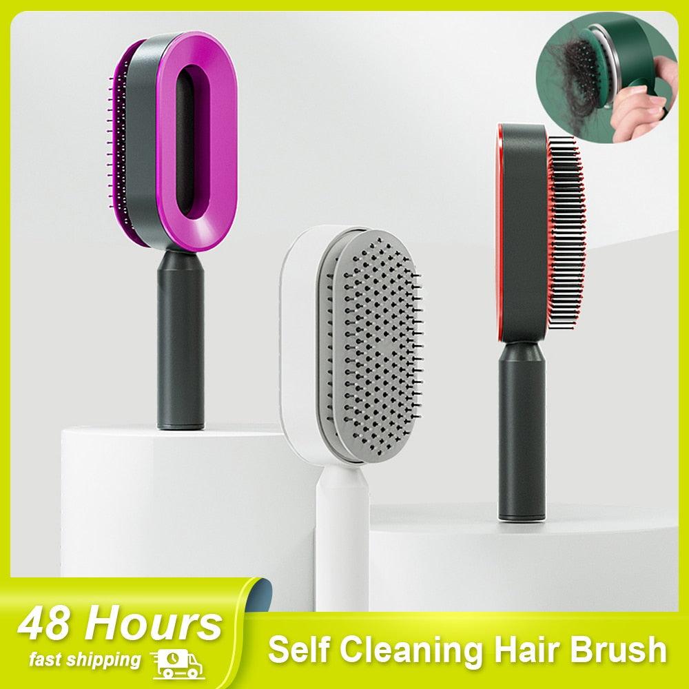  Self Cleaning Hair Brush sold by Fleurlovin, Free Shipping Worldwide