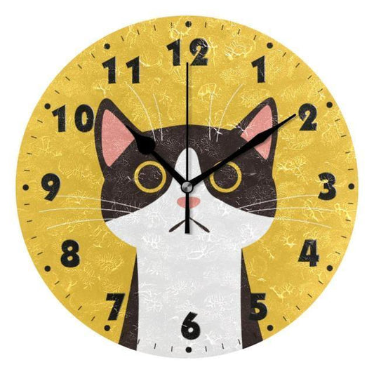 Serious Cat Wall Clock sold by Fleurlovin, Free Shipping Worldwide
