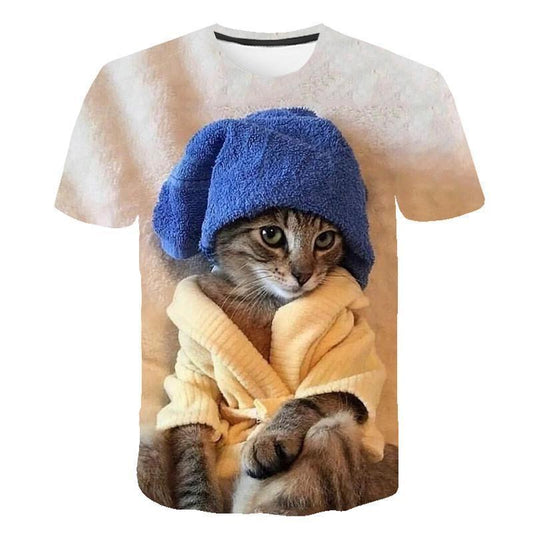  Shower Cat T-Shirt sold by Fleurlovin, Free Shipping Worldwide