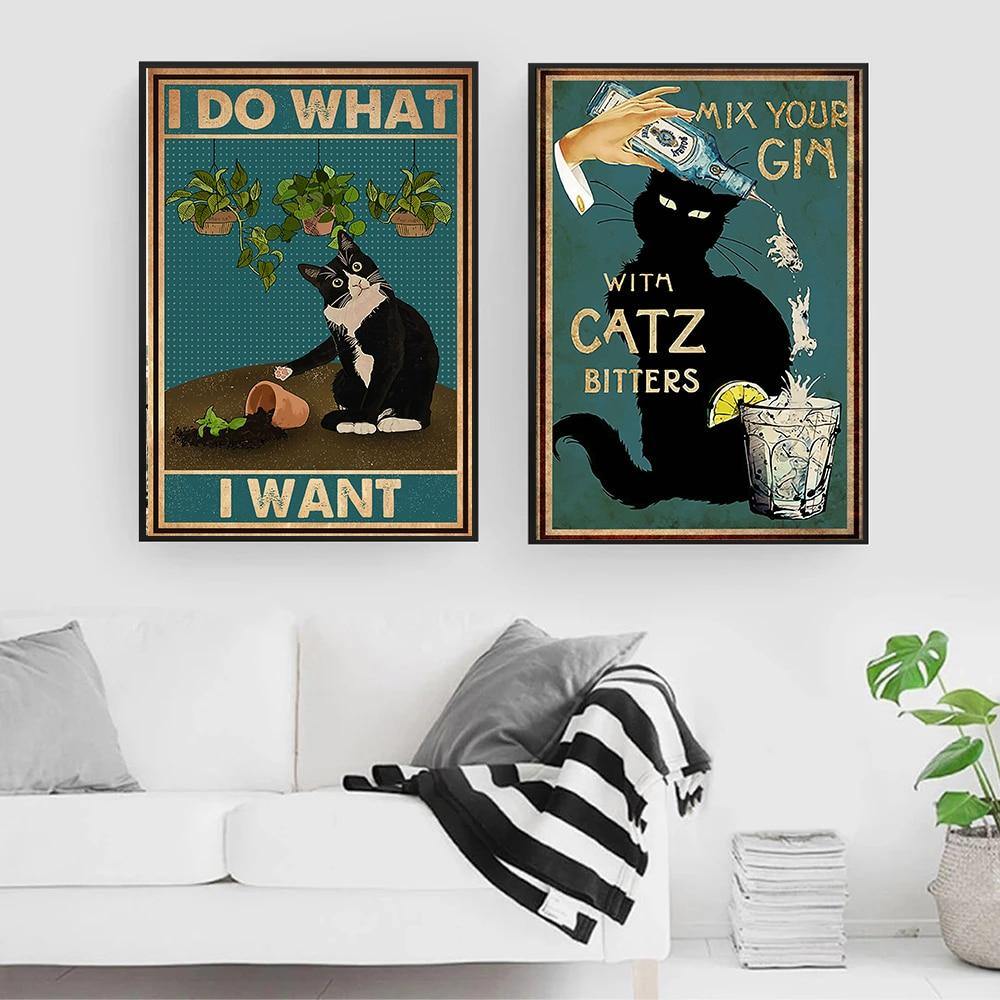  Silly Cat Wall Art sold by Fleurlovin, Free Shipping Worldwide