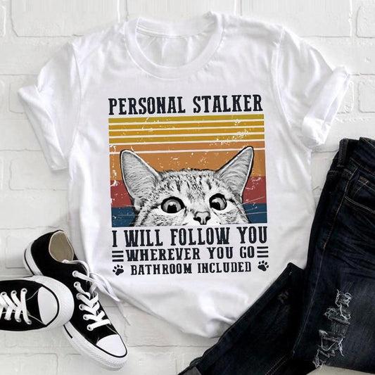  Stalker Cat T-Shirt sold by Fleurlovin, Free Shipping Worldwide