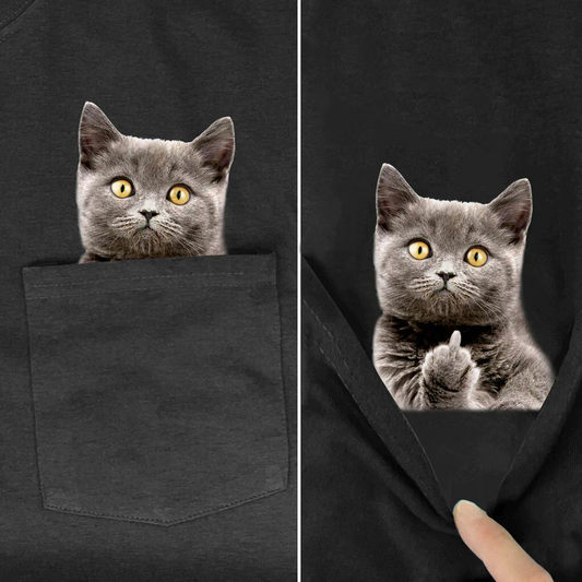  Suprise Pocket Cat T-Shirt 1 sold by Fleurlovin, Free Shipping Worldwide