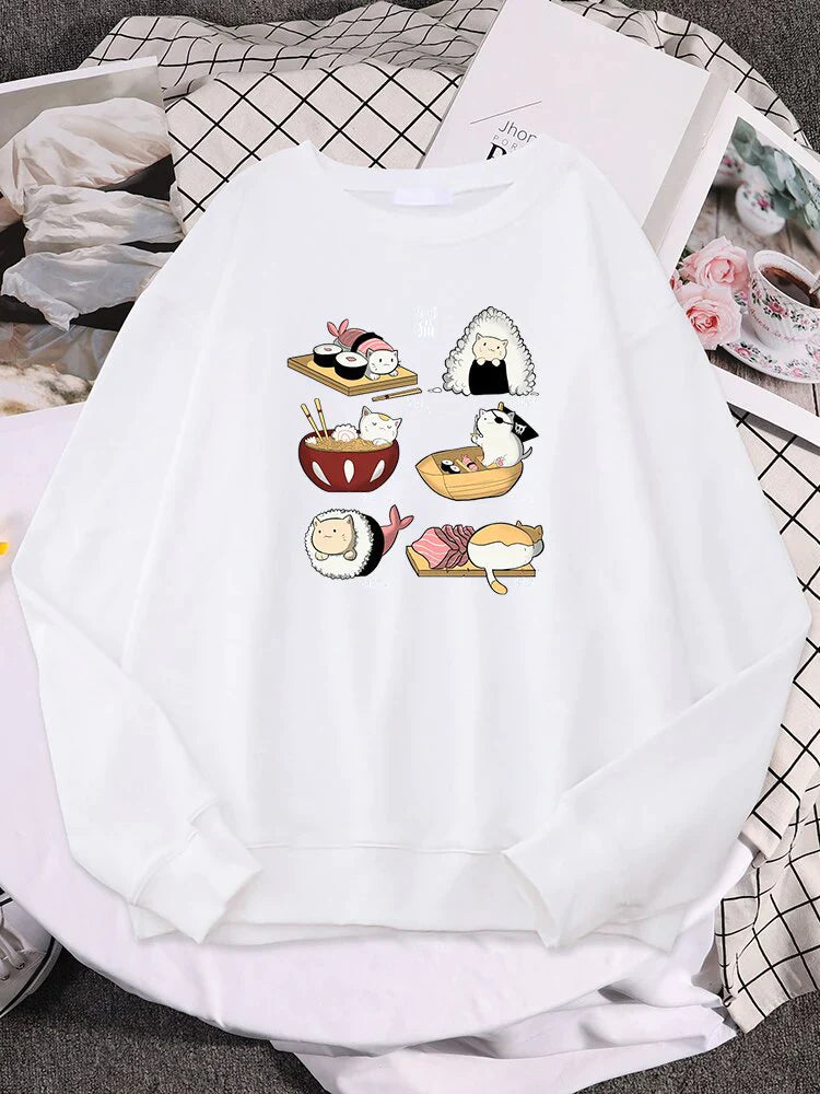  Sushi Cat Sweatshirt sold by Fleurlovin, Free Shipping Worldwide