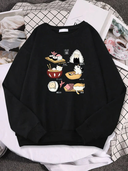  Sushi Cat Sweatshirt sold by Fleurlovin, Free Shipping Worldwide