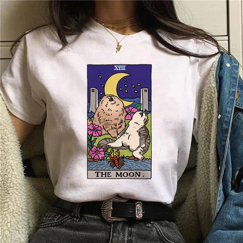  The Moon Cat T-Shirt sold by Fleurlovin, Free Shipping Worldwide