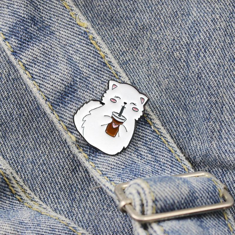  Thirsty Cat Brooch sold by Fleurlovin, Free Shipping Worldwide