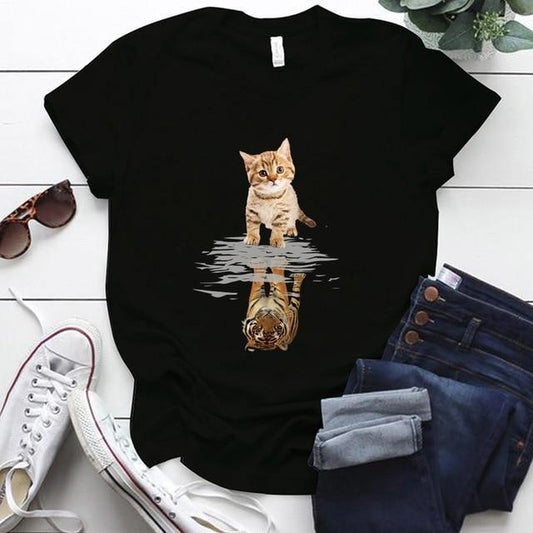  Tiger Cat T-Shirt sold by Fleurlovin, Free Shipping Worldwide