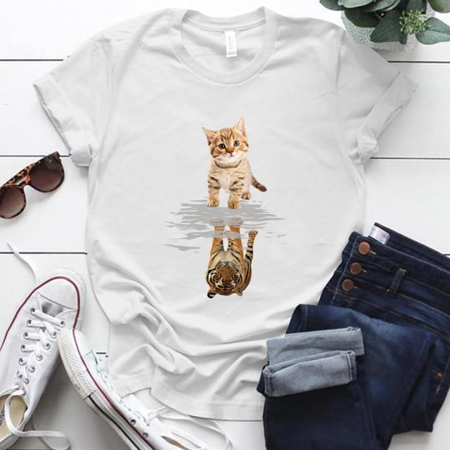  Tiger Cat T-Shirt sold by Fleurlovin, Free Shipping Worldwide