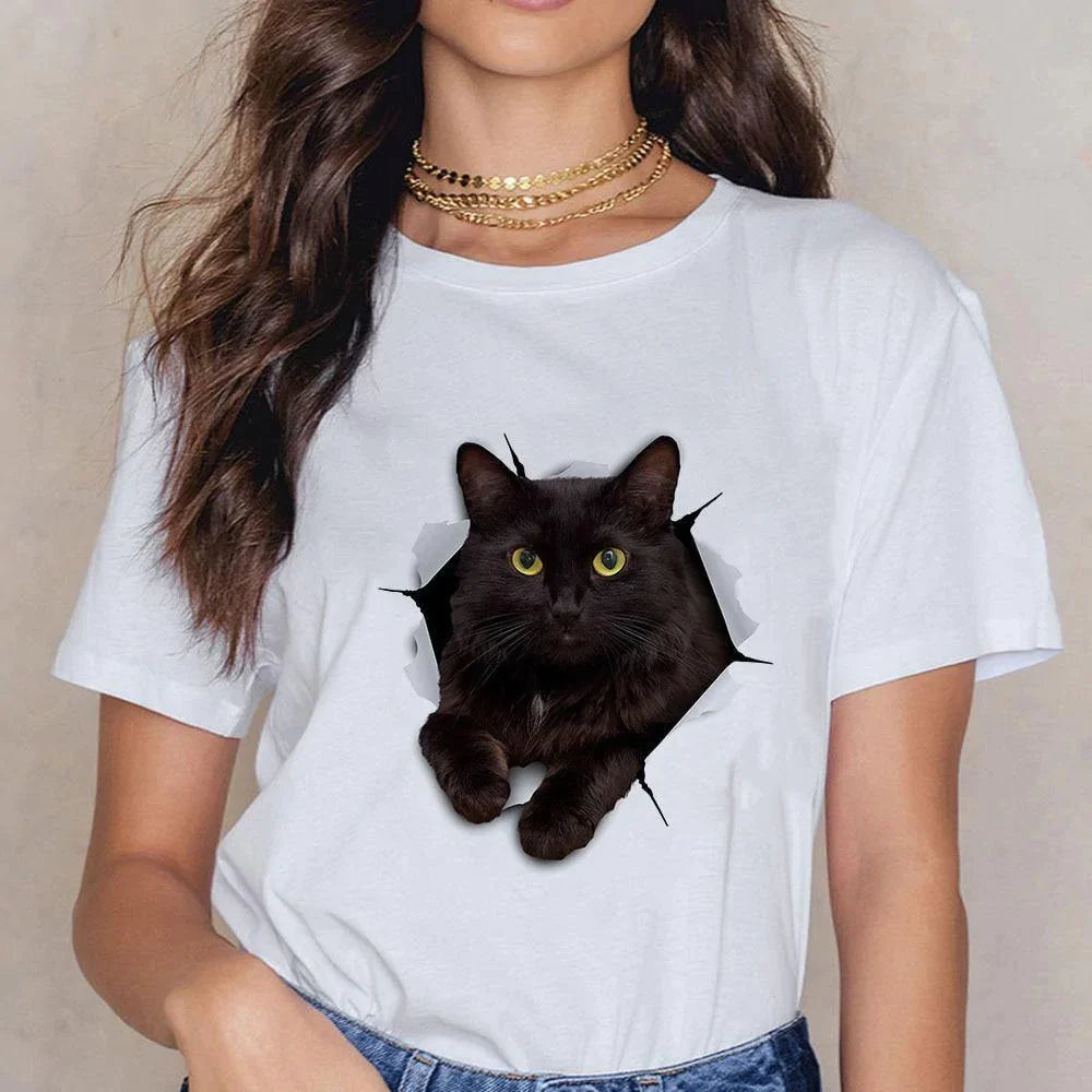  Trendy Cat T-Shirt sold by Fleurlovin, Free Shipping Worldwide