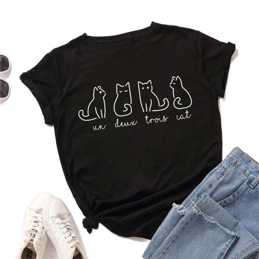  Trois Cat T-Shirt sold by Fleurlovin, Free Shipping Worldwide