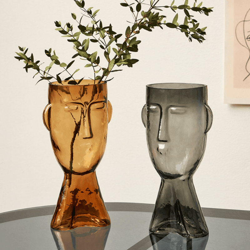 Vases Abstract Face Blown Glass Vase sold by Fleurlovin, Free Shipping Worldwide