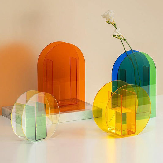 Vases Colorful Acrylic Geometric Flower Vase sold by Fleurlovin, Free Shipping Worldwide