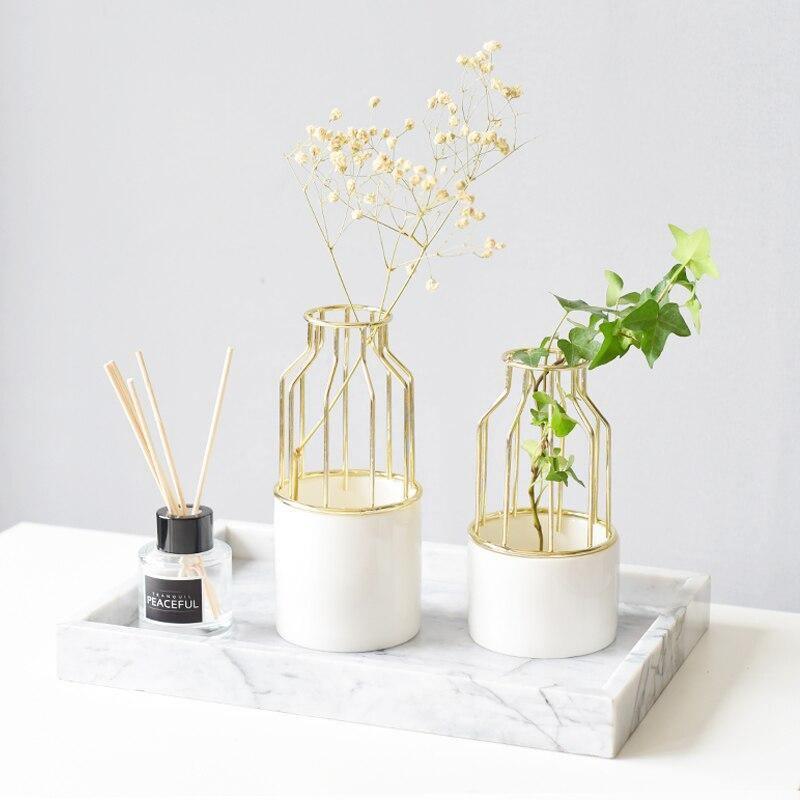 Grated Iron and Ceramic Vase - Premium Vases from Fleurlovin Green Haven - Just $16.99! Shop now at Fleurlovin