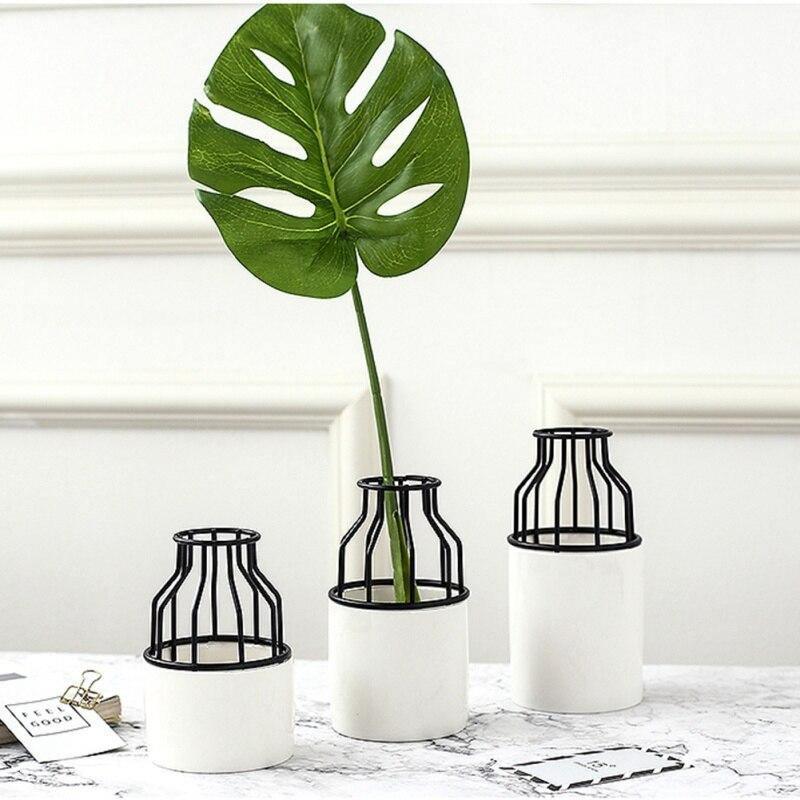 Grated Iron and Ceramic Vase - Premium Vases from Fleurlovin Green Haven - Just $16.99! Shop now at Fleurlovin