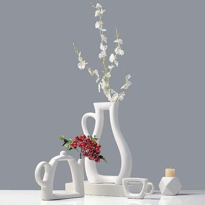 Vases White Ceramic Tea Time Vases sold by Fleurlovin, Free Shipping Worldwide