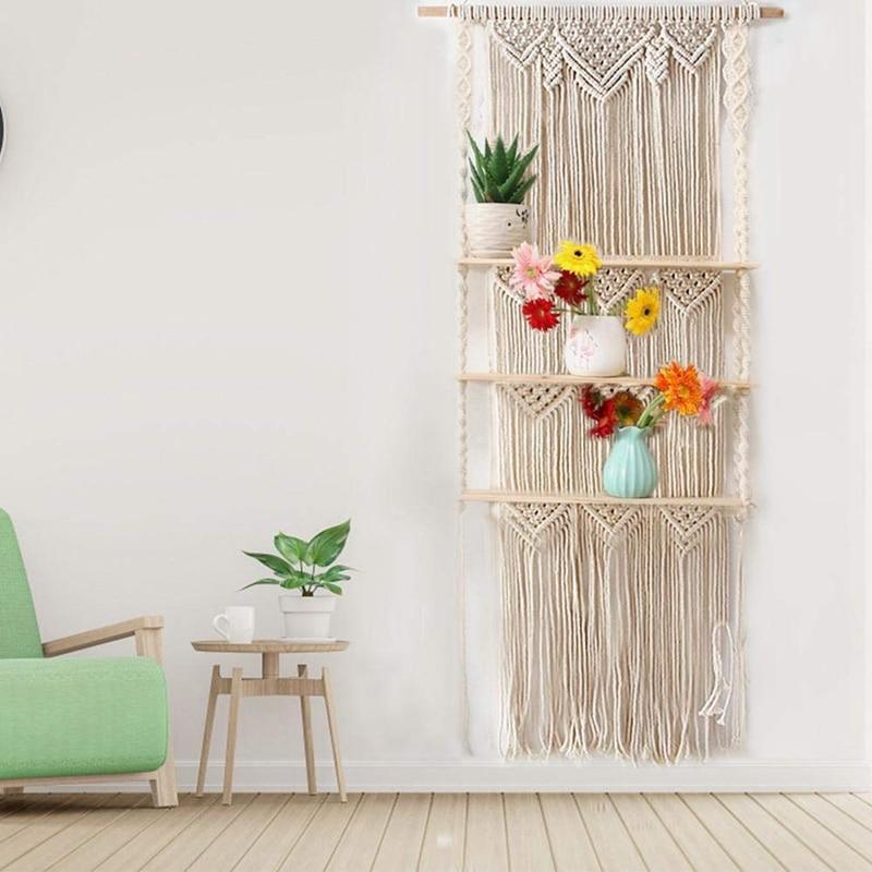 Wall Shelves & Ledges 3-Tier Macrame Hanging Shelves sold by Fleurlovin, Free Shipping Worldwide
