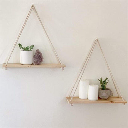 Wall Shelves & Ledges Wooden Rope Swing Wall-Mounted Shelf sold by Fleurlovin, Free Shipping Worldwide