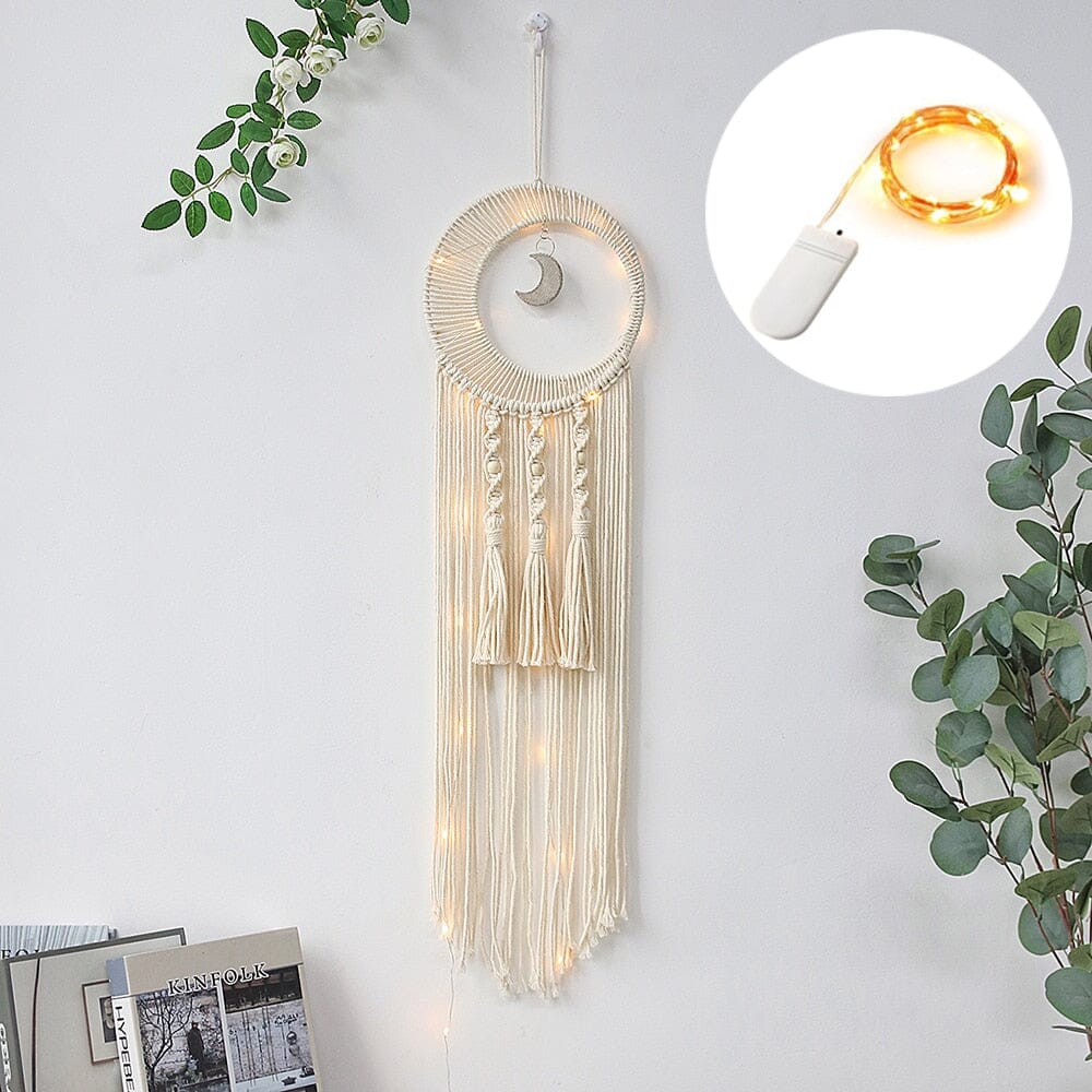 Wall lamps Bohemian Macrame Dream Catcher With Lights sold by Fleurlovin, Free Shipping Worldwide