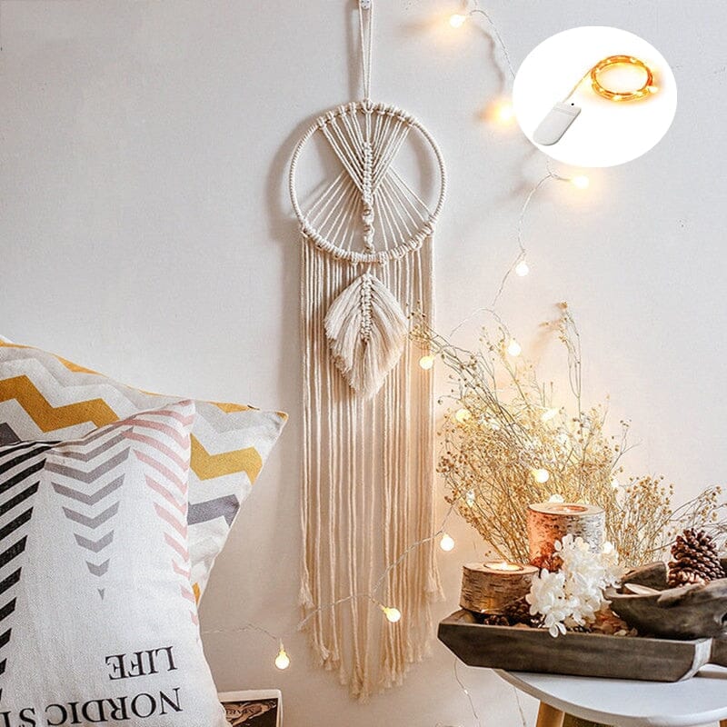 Wall lamps Bohemian Macrame Dream Catcher With Lights sold by Fleurlovin, Free Shipping Worldwide