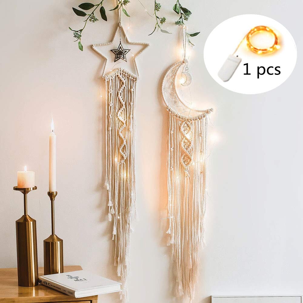 Wall lamps Bohemian Macrame Dream Catcher With Lights sold by Fleurlovin, Free Shipping Worldwide