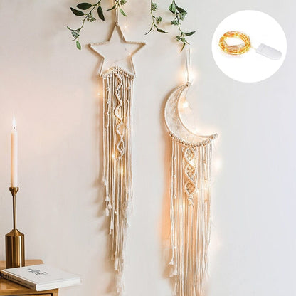 Wall lamps Bohemian Macrame Dream Catcher With Lights sold by Fleurlovin, Free Shipping Worldwide