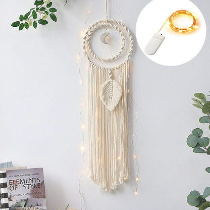 Wall lamps Bohemian Macrame Dream Catcher With Lights sold by Fleurlovin, Free Shipping Worldwide