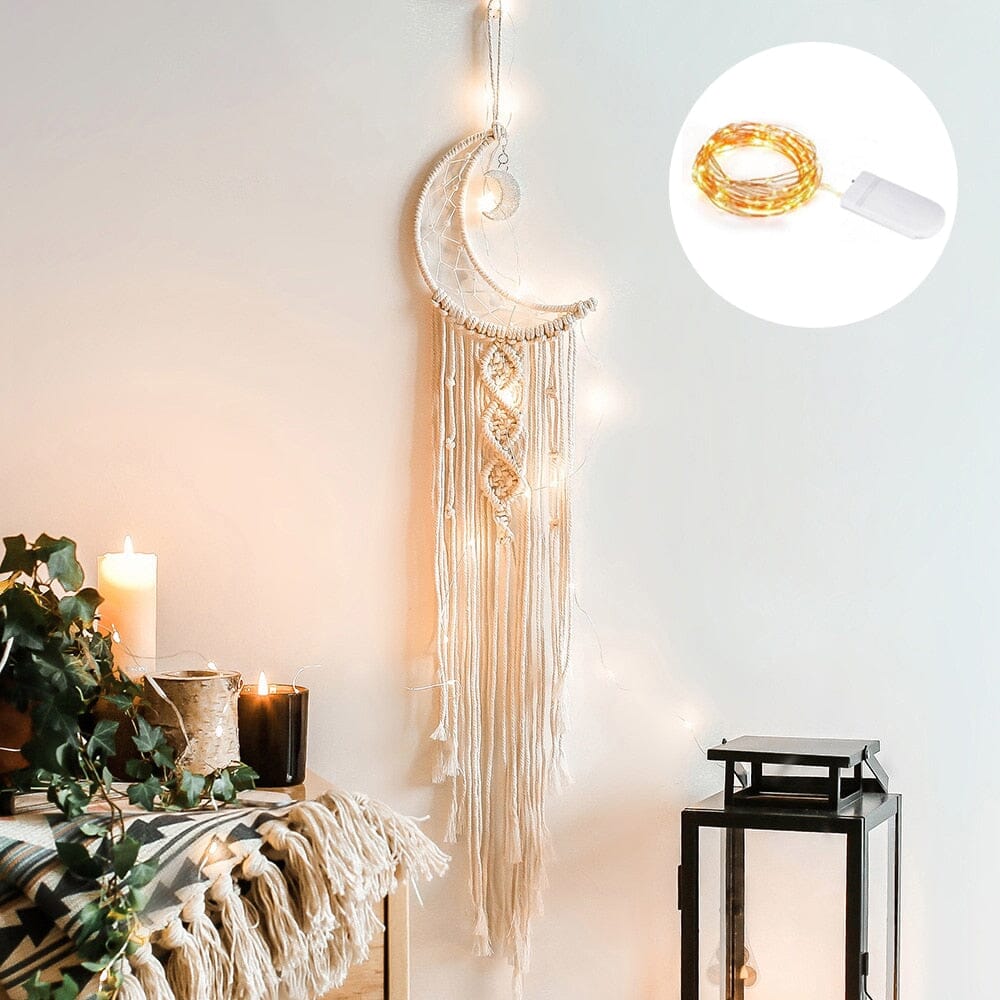 Wall lamps Bohemian Macrame Dream Catcher With Lights sold by Fleurlovin, Free Shipping Worldwide