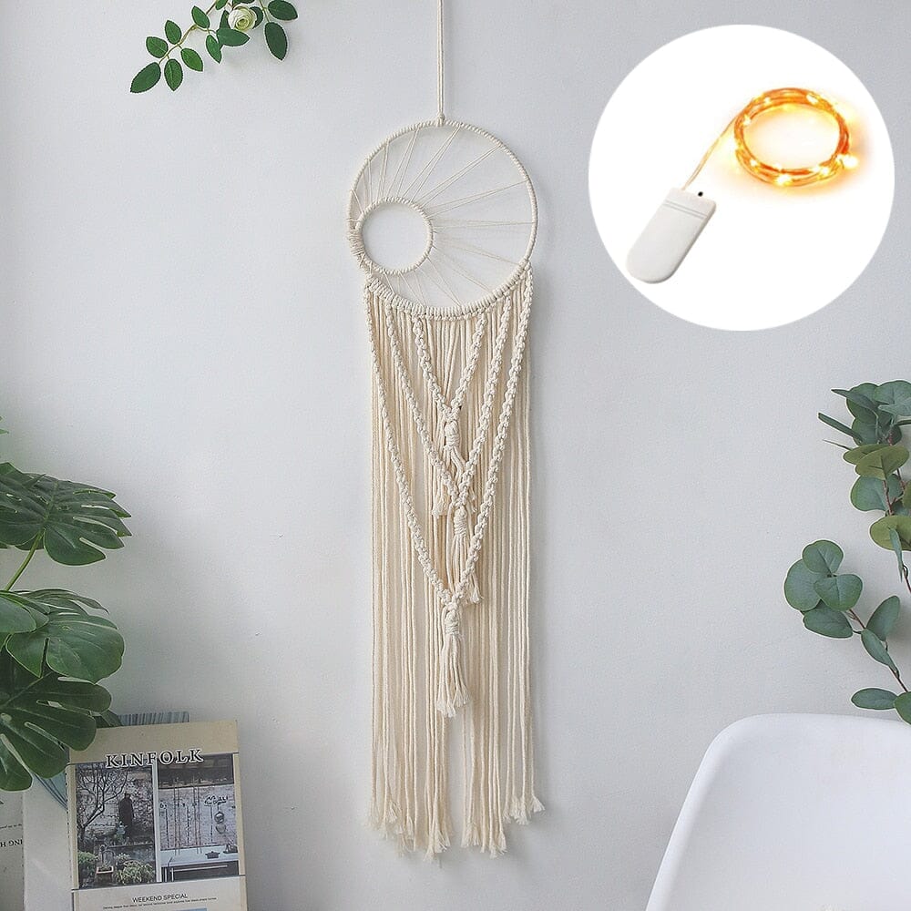 Wall lamps Bohemian Macrame Dream Catcher With Lights sold by Fleurlovin, Free Shipping Worldwide