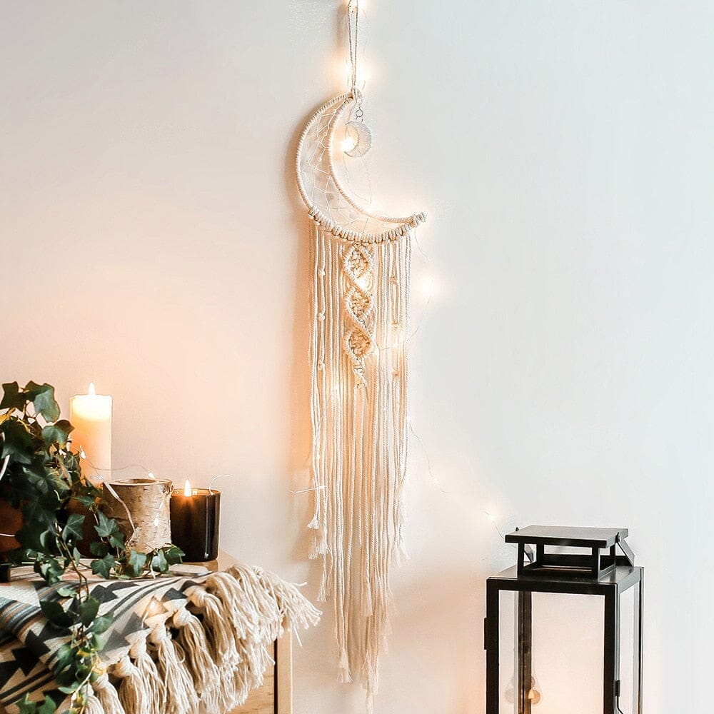 Wall lamps Bohemian Macrame Dream Catcher With Lights sold by Fleurlovin, Free Shipping Worldwide