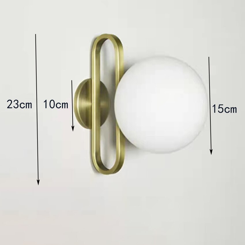 Wall lamps Nordic Glass Ball Bedside Wall Lamp sold by Fleurlovin, Free Shipping Worldwide