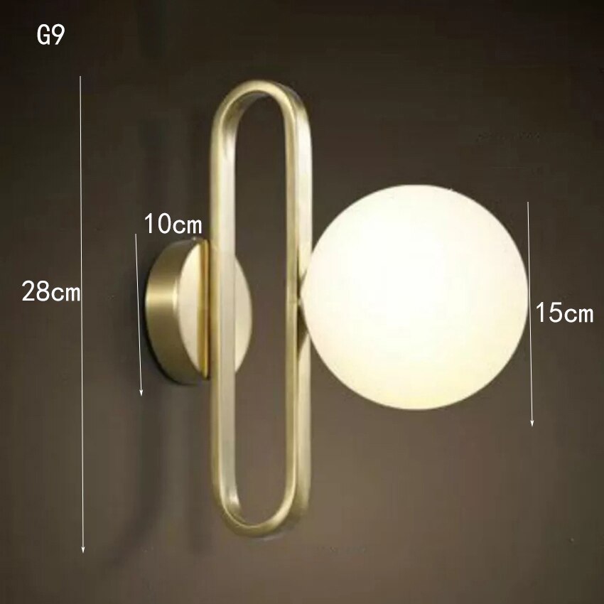 Wall lamps Nordic Glass Ball Bedside Wall Lamp sold by Fleurlovin, Free Shipping Worldwide