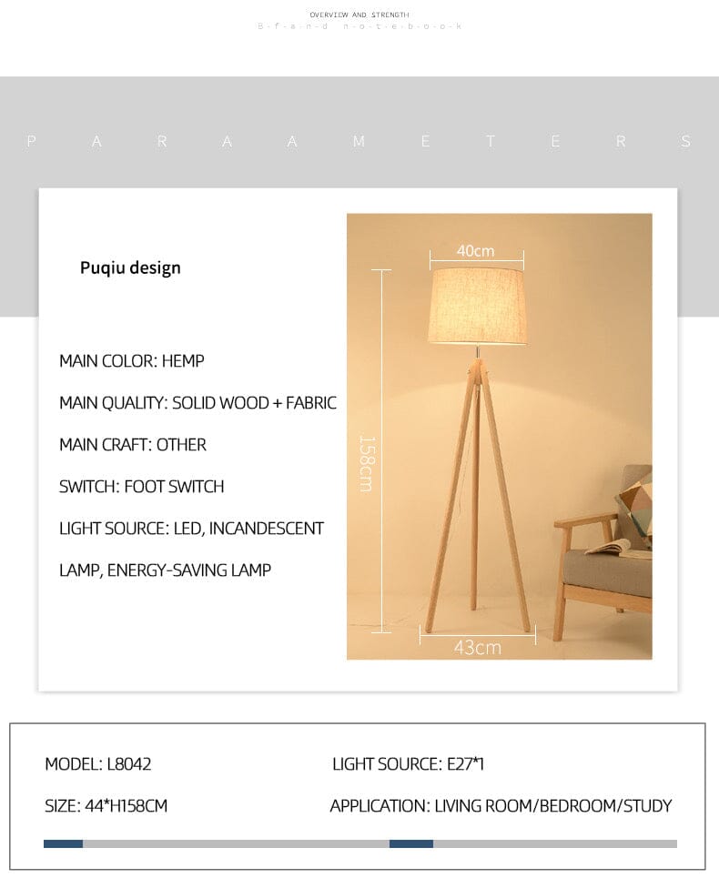  Wooden Shade Floor Lamp sold by Fleurlovin, Free Shipping Worldwide