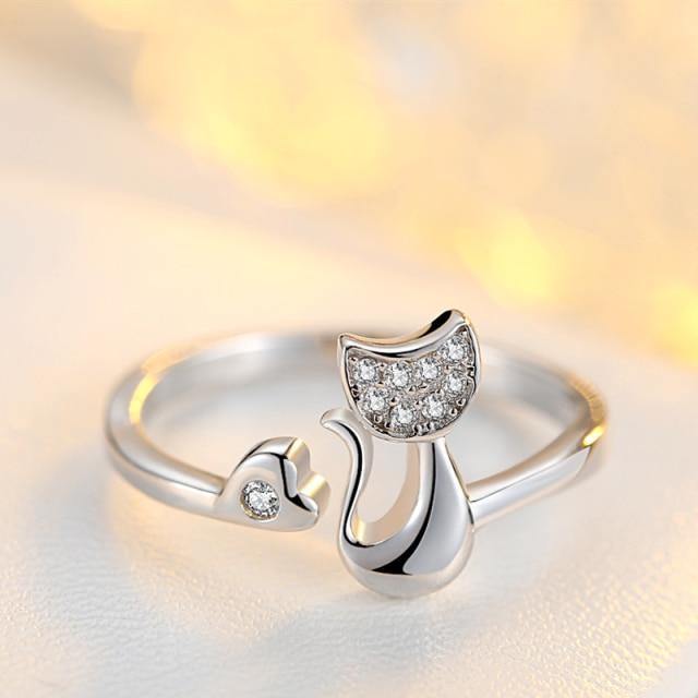  Zirconia Cat Ring sold by Fleurlovin, Free Shipping Worldwide