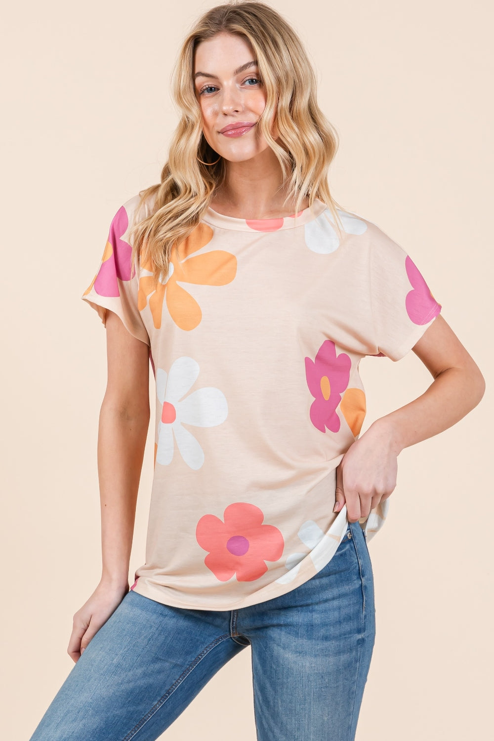 BOMBOM Camiseta Manga Corta Floral