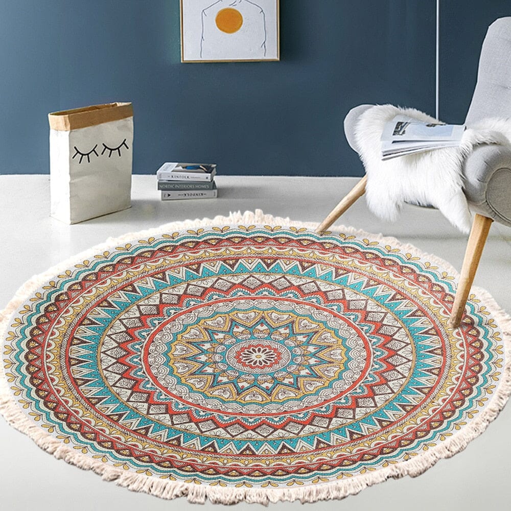 rugs Hand Woven Mandala Tassel rug sold by Fleurlovin, Free Shipping Worldwide