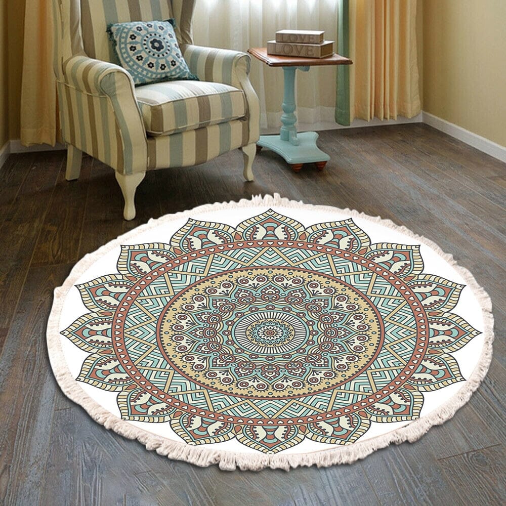 rugs Hand Woven Mandala Tassel rug sold by Fleurlovin, Free Shipping Worldwide